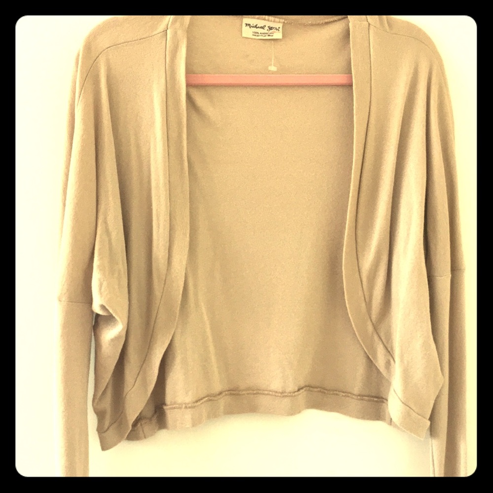 Michael Stars beige shimmer cardigan